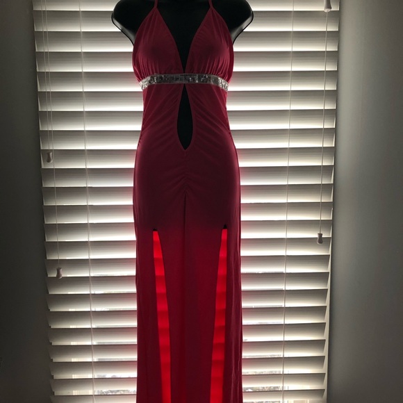 NEW! NWT PINK SATIN SEXY NIGHT HALTER DRESSES - Picture 7 of 8